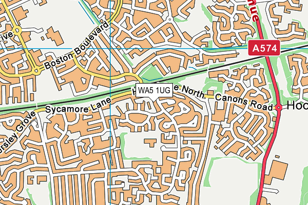 WA5 1UG map - OS VectorMap District (Ordnance Survey) WA5 1UG map - OS VectorMap District (Ordnance Survey)