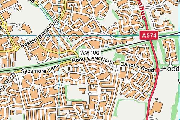 WA5 1UQ map - OS VectorMap District (Ordnance Survey) WA5 1UQ map - OS VectorMap District (Ordnance Survey)