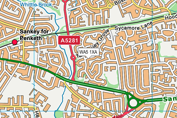 WA5 1XA map - OS VectorMap District (Ordnance Survey) WA5 1XA map - OS VectorMap District (Ordnance Survey)