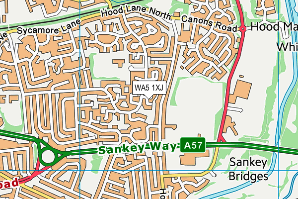 WA5 1XJ map - OS VectorMap District (Ordnance Survey) WA5 1XJ map - OS VectorMap District (Ordnance Survey)