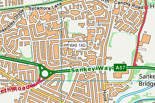 WA5 1XQ map - OS VectorMap District (Ordnance Survey) WA5 1XQ map - OS VectorMap District (Ordnance Survey)