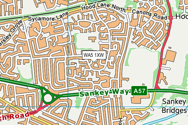 WA5 1XW map - OS VectorMap District (Ordnance Survey) WA5 1XW map - OS VectorMap District (Ordnance Survey)