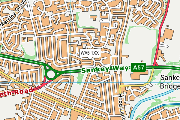 WA5 1XX map - OS VectorMap District (Ordnance Survey)