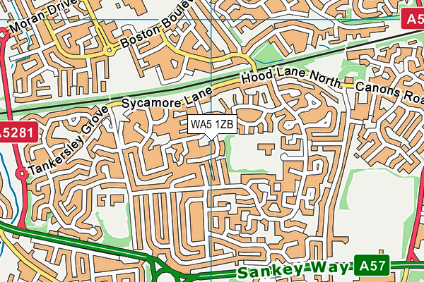 WA5 1ZB map - OS VectorMap District (Ordnance Survey) WA5 1ZB map - OS VectorMap District (Ordnance Survey)