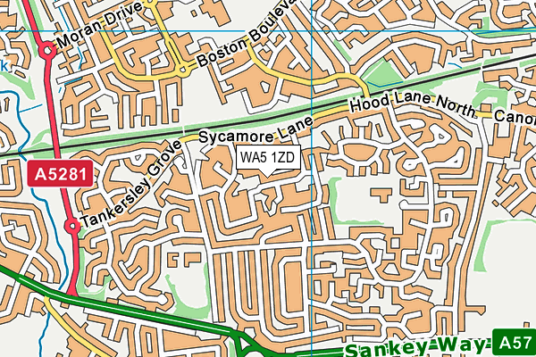 WA5 1ZD map - OS VectorMap District (Ordnance Survey) WA5 1ZD map - OS VectorMap District (Ordnance Survey)
