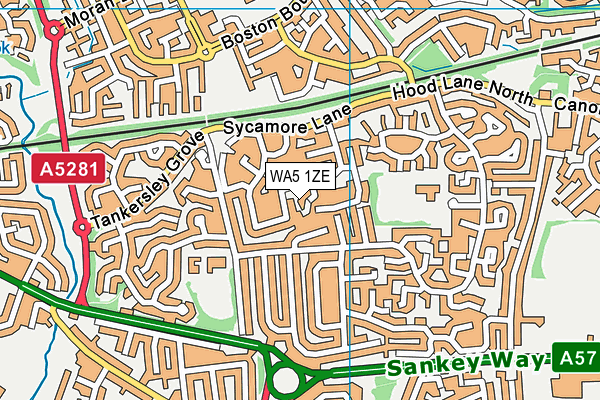 WA5 1ZE map - OS VectorMap District (Ordnance Survey) WA5 1ZE map - OS VectorMap District (Ordnance Survey)