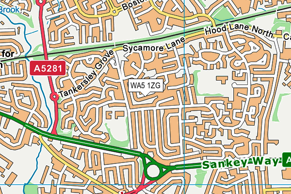 WA5 1ZG map - OS VectorMap District (Ordnance Survey) WA5 1ZG map - OS VectorMap District (Ordnance Survey)