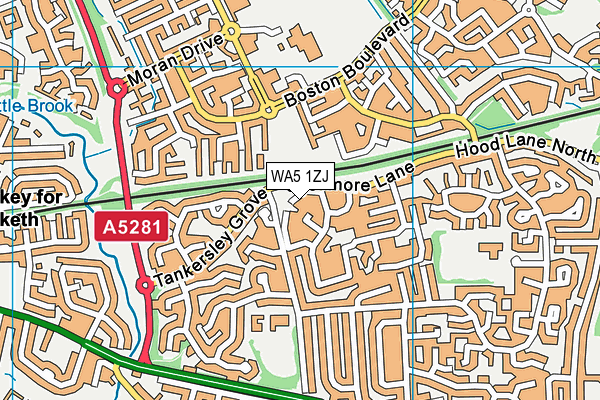 WA5 1ZJ map - OS VectorMap District (Ordnance Survey) WA5 1ZJ map - OS VectorMap District (Ordnance Survey)