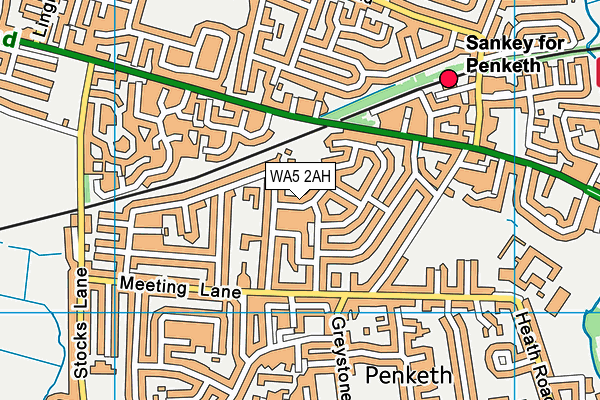 WA5 2AH map - OS VectorMap District (Ordnance Survey) WA5 2AH map - OS VectorMap District (Ordnance Survey)