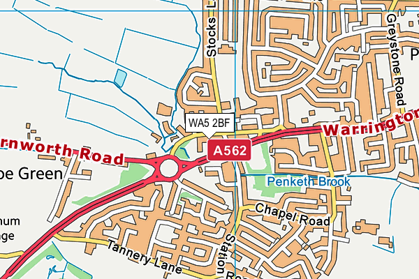 WA5 2BF map - OS VectorMap District (Ordnance Survey) WA5 2BF map - OS VectorMap District (Ordnance Survey)