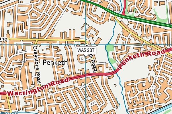 WA5 2BT map - OS VectorMap District (Ordnance Survey) WA5 2BT map - OS VectorMap District (Ordnance Survey)