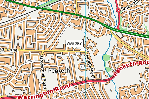 WA5 2BY map - OS VectorMap District (Ordnance Survey) WA5 2BY map - OS VectorMap District (Ordnance Survey)