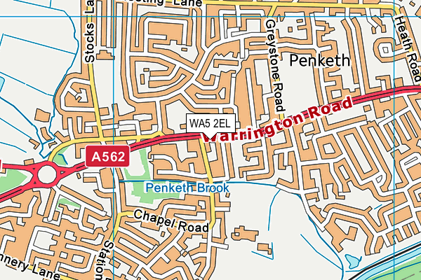 WA5 2EL map - OS VectorMap District (Ordnance Survey) WA5 2EL map - OS VectorMap District (Ordnance Survey)