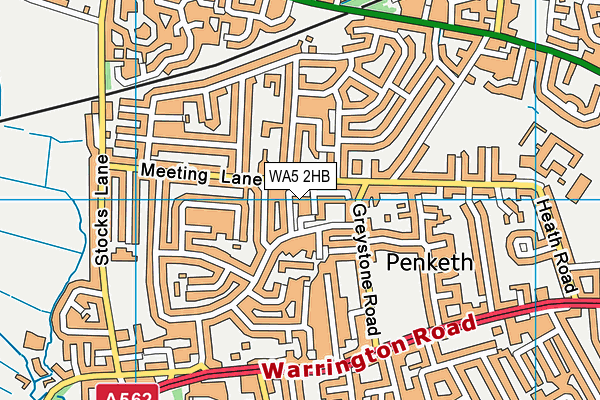 WA5 2HB map - OS VectorMap District (Ordnance Survey) WA5 2HB map - OS VectorMap District (Ordnance Survey)