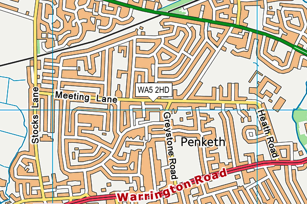 WA5 2HD map - OS VectorMap District (Ordnance Survey) WA5 2HD map - OS VectorMap District (Ordnance Survey)