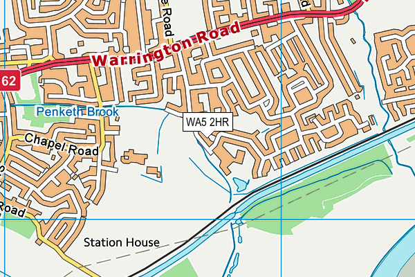 WA5 2HR map - OS VectorMap District (Ordnance Survey) WA5 2HR map - OS VectorMap District (Ordnance Survey)