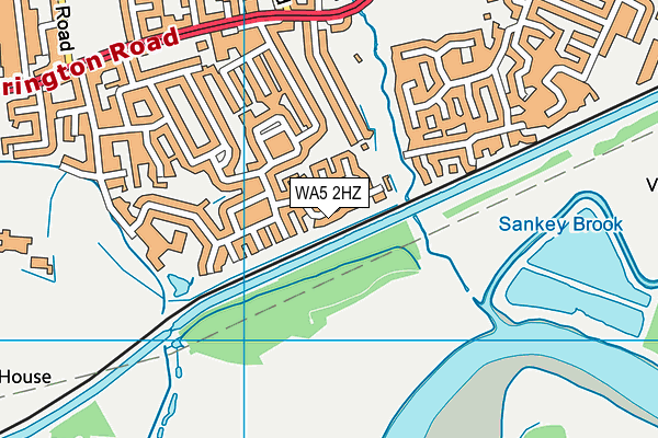 WA5 2HZ map - OS VectorMap District (Ordnance Survey)