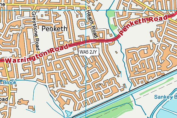 WA5 2JY map - OS VectorMap District (Ordnance Survey) WA5 2JY map - OS VectorMap District (Ordnance Survey)