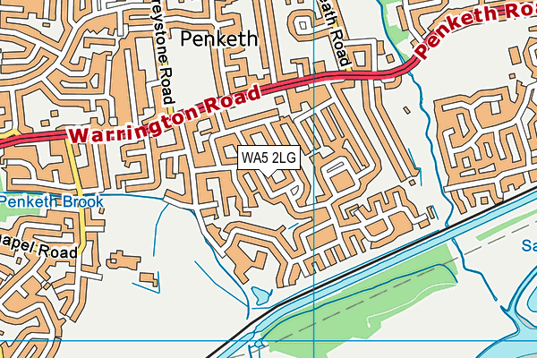 WA5 2LG map - OS VectorMap District (Ordnance Survey)