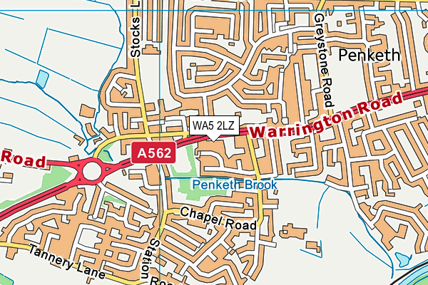 WA5 2LZ map - OS VectorMap District (Ordnance Survey) WA5 2LZ map - OS VectorMap District (Ordnance Survey)