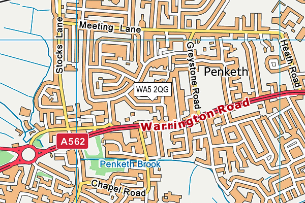 WA5 2QG map - OS VectorMap District (Ordnance Survey) WA5 2QG map - OS VectorMap District (Ordnance Survey)