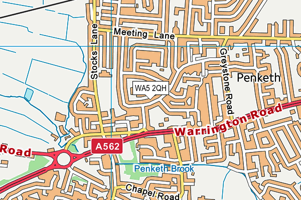 WA5 2QH map - OS VectorMap District (Ordnance Survey) WA5 2QH map - OS VectorMap District (Ordnance Survey)