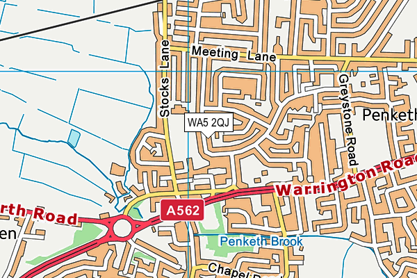 WA5 2QJ map - OS VectorMap District (Ordnance Survey) WA5 2QJ map - OS VectorMap District (Ordnance Survey)