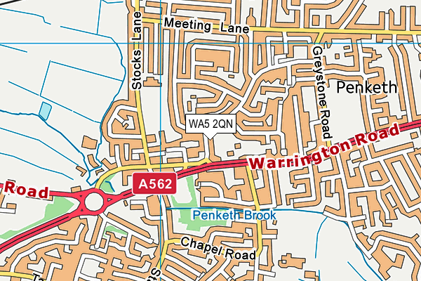 WA5 2QN map - OS VectorMap District (Ordnance Survey)