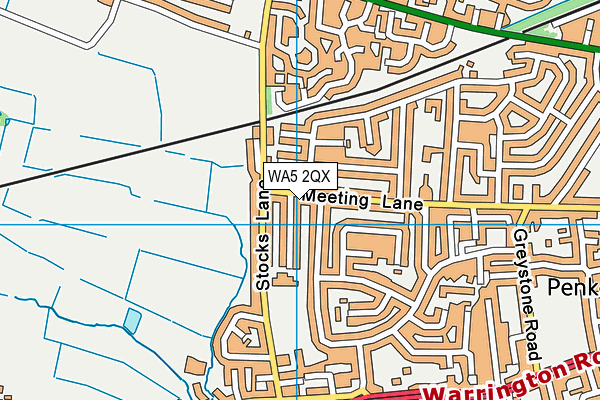 WA5 2QX map - OS VectorMap District (Ordnance Survey) WA5 2QX map - OS VectorMap District (Ordnance Survey)