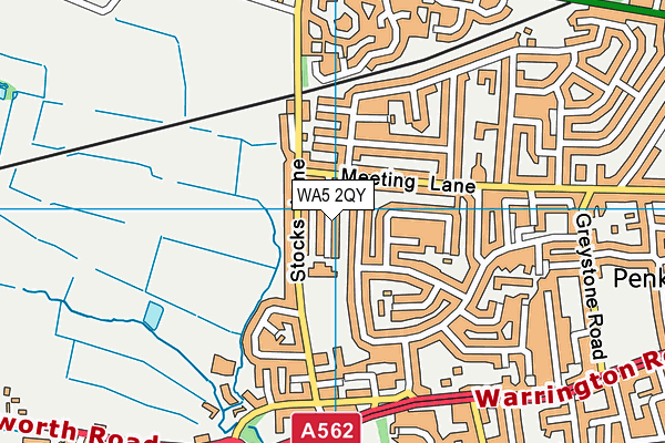 WA5 2QY map - OS VectorMap District (Ordnance Survey) WA5 2QY map - OS VectorMap District (Ordnance Survey)
