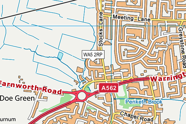 WA5 2RP map - OS VectorMap District (Ordnance Survey) WA5 2RP map - OS VectorMap District (Ordnance Survey)
