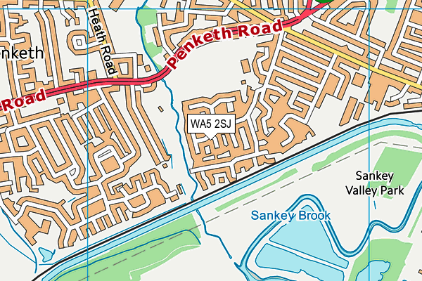 WA5 2SJ map - OS VectorMap District (Ordnance Survey) WA5 2SJ map - OS VectorMap District (Ordnance Survey)