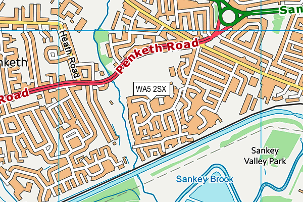WA5 2SX map - OS VectorMap District (Ordnance Survey) WA5 2SX map - OS VectorMap District (Ordnance Survey)