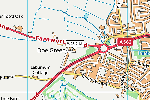 WA5 2UA map - OS VectorMap District (Ordnance Survey) WA5 2UA map - OS VectorMap District (Ordnance Survey)