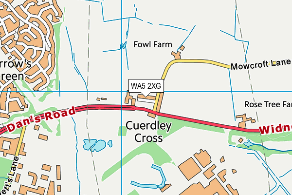WA5 2XG map - OS VectorMap District (Ordnance Survey) WA5 2XG map - OS VectorMap District (Ordnance Survey)