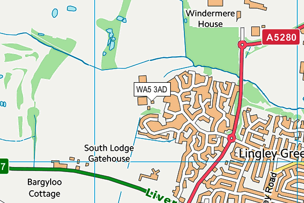 WA5 3AD map - OS VectorMap District (Ordnance Survey) WA5 3AD map - OS VectorMap District (Ordnance Survey)