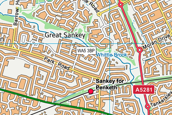 WA5 3BP map - OS VectorMap District (Ordnance Survey)