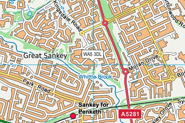 WA5 3DL map - OS VectorMap District (Ordnance Survey) WA5 3DL map - OS VectorMap District (Ordnance Survey)
