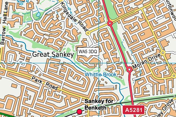 WA5 3DQ map - OS VectorMap District (Ordnance Survey) WA5 3DQ map - OS VectorMap District (Ordnance Survey)