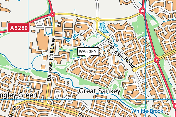WA5 3FY map - OS VectorMap District (Ordnance Survey) WA5 3FY map - OS VectorMap District (Ordnance Survey)