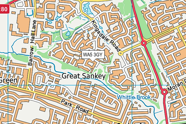 WA5 3GY map - OS VectorMap District (Ordnance Survey) WA5 3GY map - OS VectorMap District (Ordnance Survey)