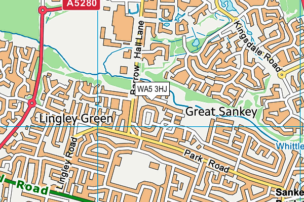 WA5 3HJ map - OS VectorMap District (Ordnance Survey)
