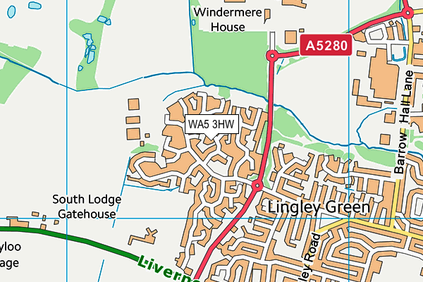 WA5 3HW map - OS VectorMap District (Ordnance Survey)