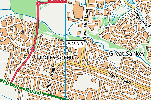 WA5 3JB map - OS VectorMap District (Ordnance Survey) WA5 3JB map - OS VectorMap District (Ordnance Survey)