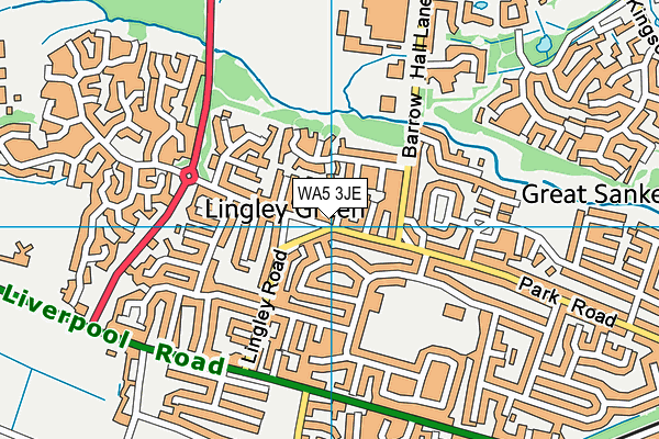 WA5 3JE map - OS VectorMap District (Ordnance Survey)