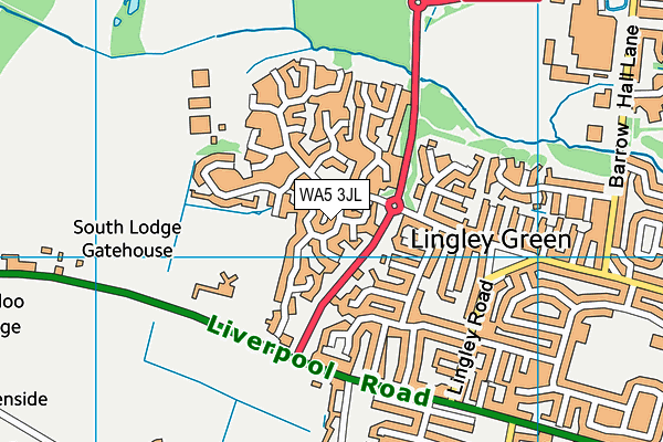 WA5 3JL map - OS VectorMap District (Ordnance Survey) WA5 3JL map - OS VectorMap District (Ordnance Survey)