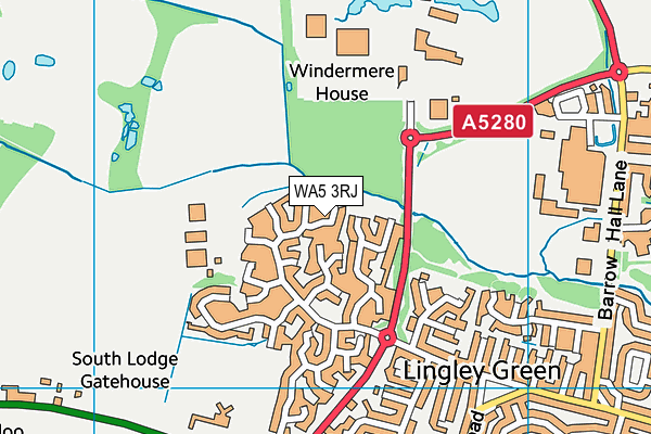 WA5 3RJ map - OS VectorMap District (Ordnance Survey) WA5 3RJ map - OS VectorMap District (Ordnance Survey)