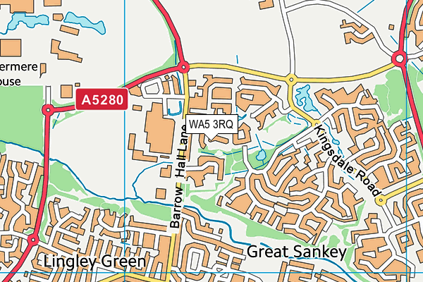 WA5 3RQ map - OS VectorMap District (Ordnance Survey)