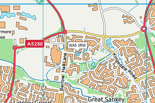 WA5 3RW map - OS VectorMap District (Ordnance Survey) WA5 3RW map - OS VectorMap District (Ordnance Survey)