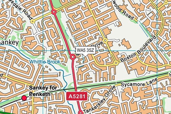 WA5 3SZ map - OS VectorMap District (Ordnance Survey) WA5 3SZ map - OS VectorMap District (Ordnance Survey)
